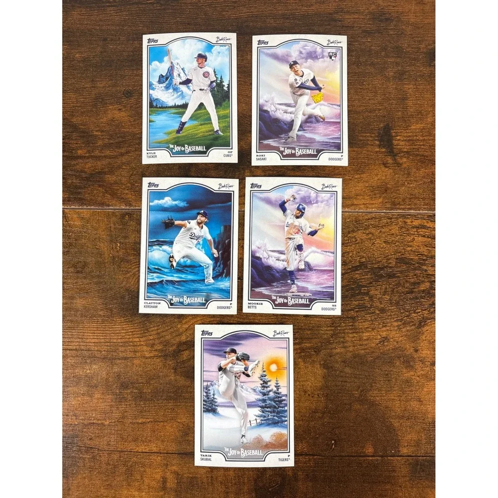 2025 Topps Bob Ross Joy of Baseball 5 Card Lot Mookie Betts Roki Sasaki RC